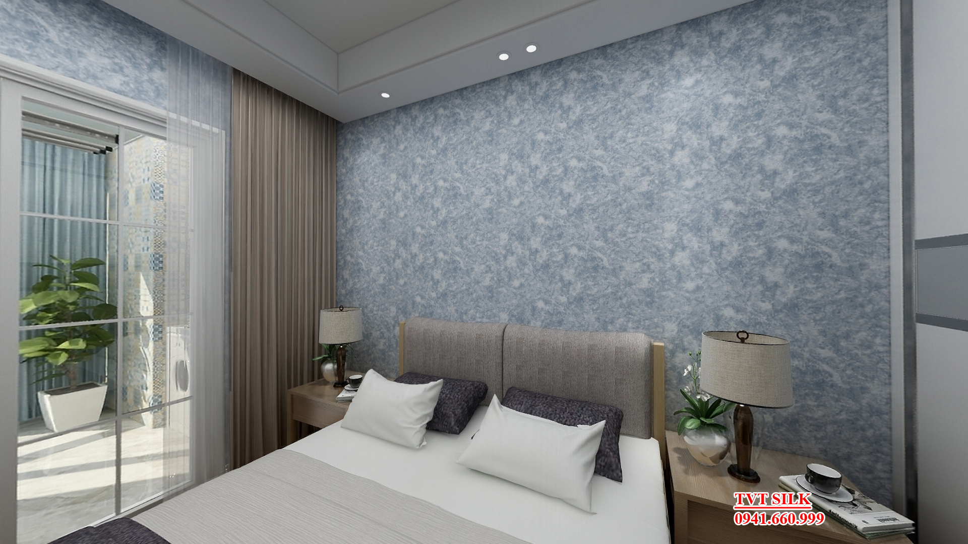 Vải dán tường Hoa Văn Sơn Giả Bê Tông W1-1