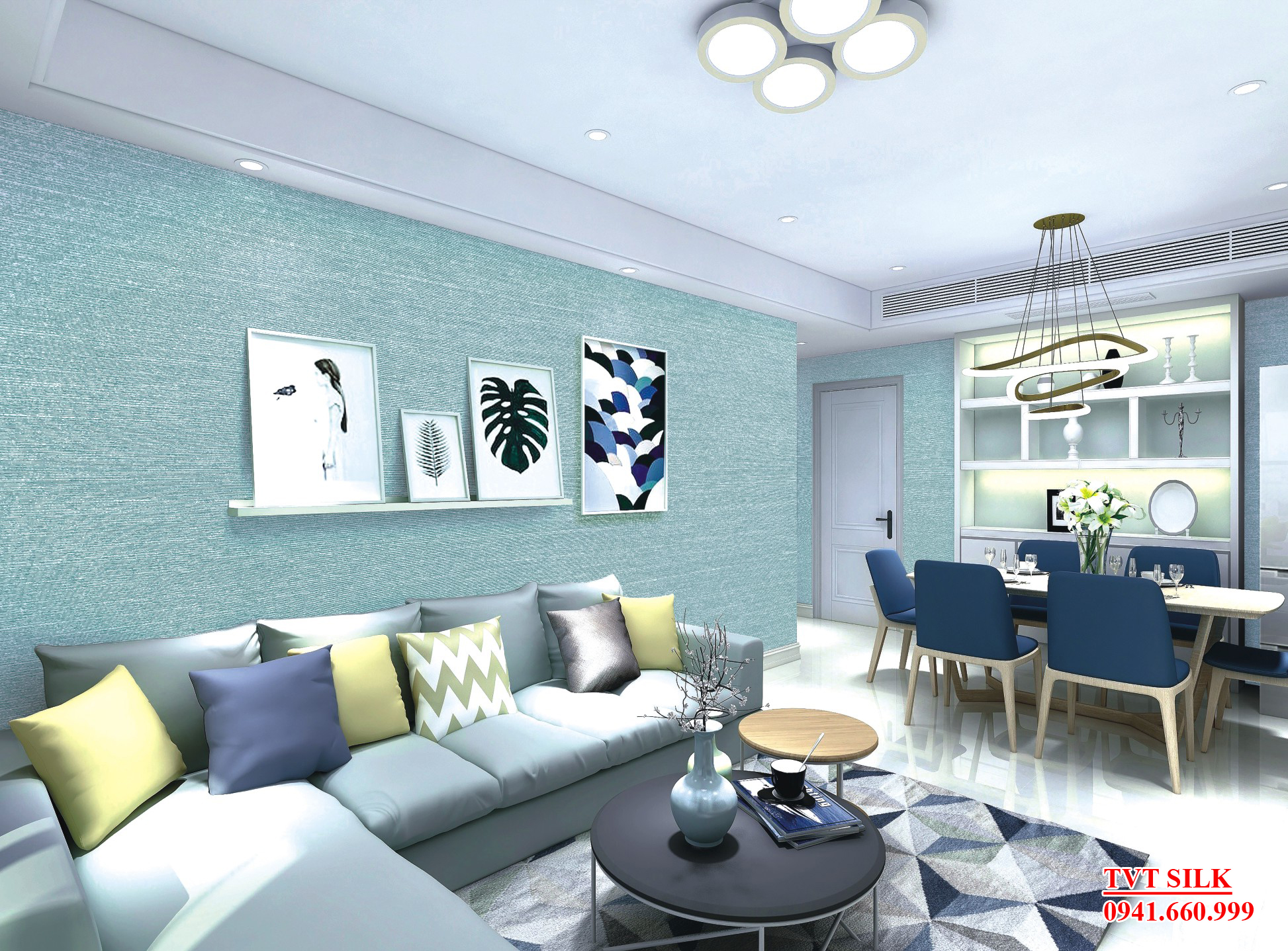 Vải dán tường Hoa Văn Kẻ Ngang- KN7