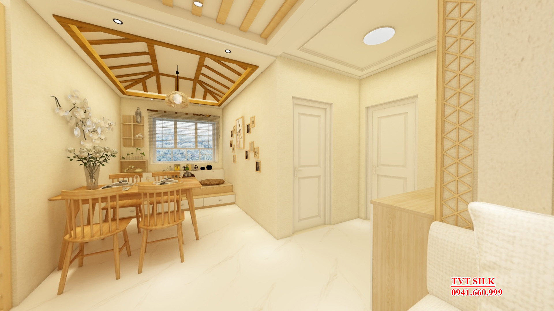 Vải dán tường Họa Tiết Thêu Chìm- TC1