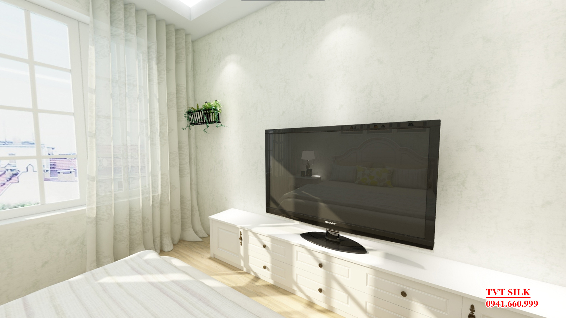 Vải dán tường Họa Tiết Thêu Chìm- TC4