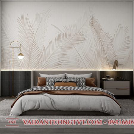 Tranh in UV dán tường cỏ cây