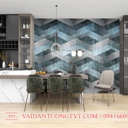 Tranh in dán tường UV sọc chéo