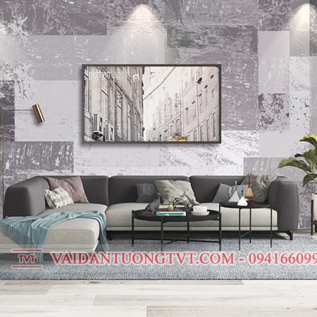 Tranh in dán tường UV hiệu ứng bê tông