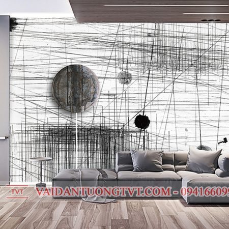 Tranh in UV dán tường sọc kẻ